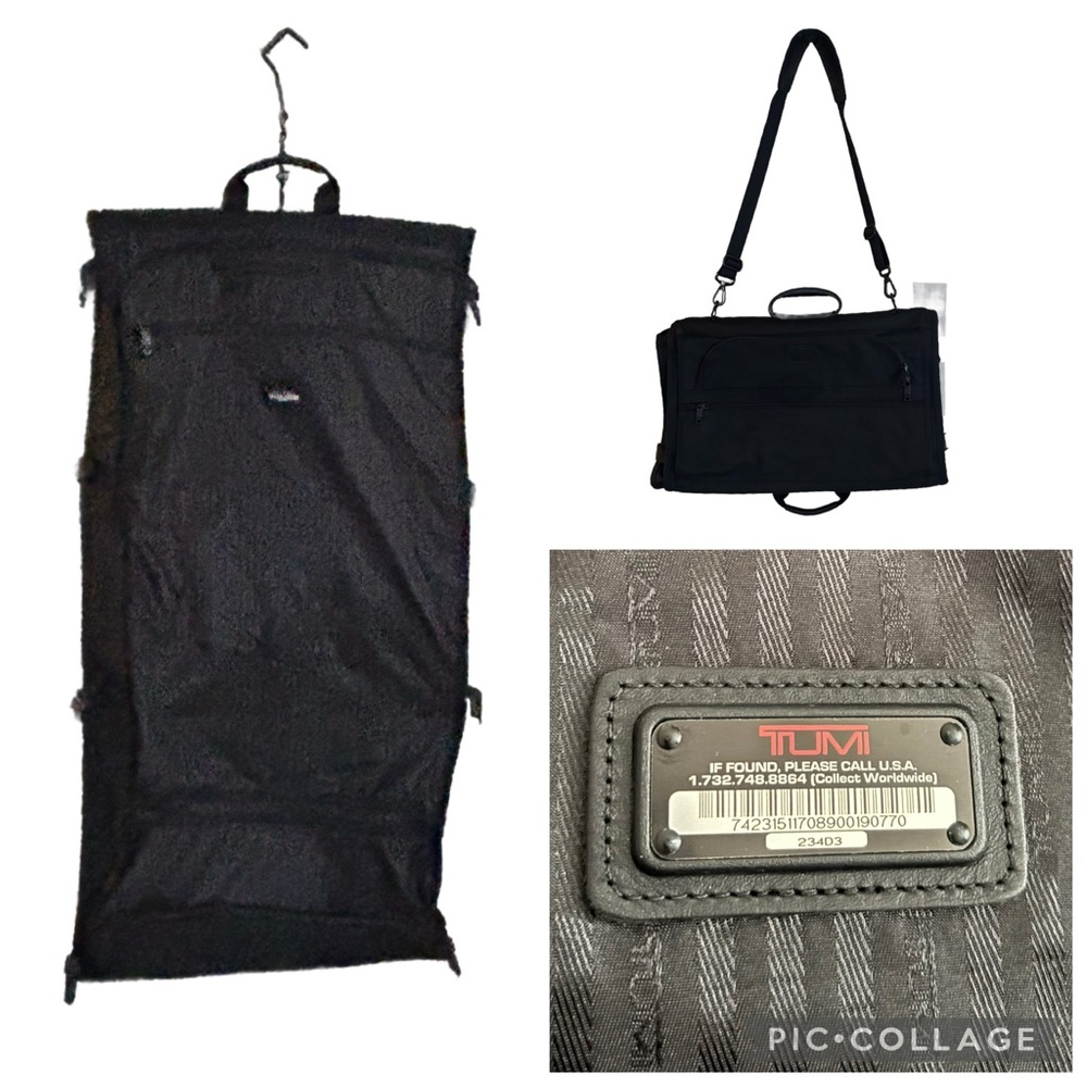 TUMI Garment Bag Travel Black Luggage Cover Full Suits Bifold Nylon 234D3